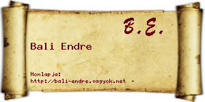 Bali Endre névjegykártya
