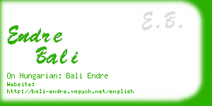 endre bali business card